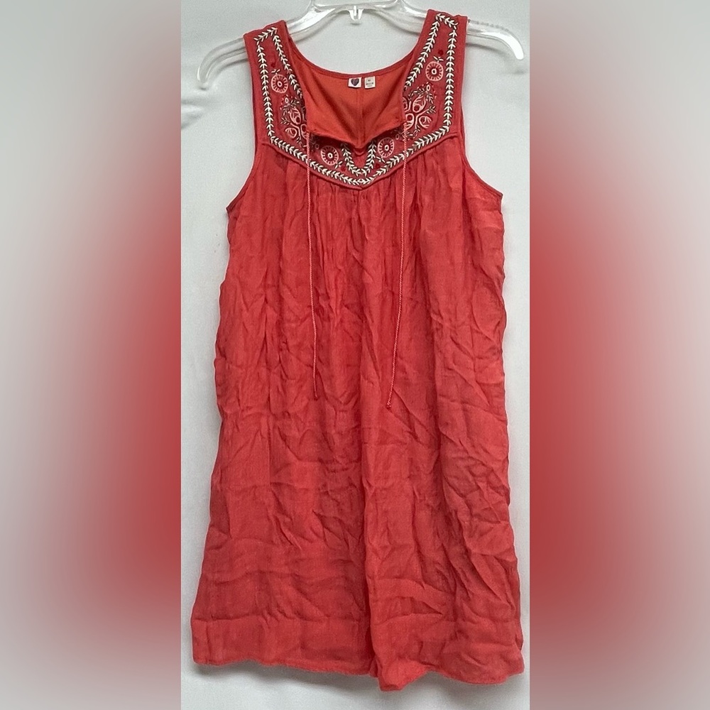 AUW Embroidered Boho Tassel Tank Top - Terracotta  Festival, Peasant, Folk,